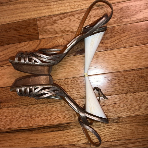 Lanvin Strappy Horn Heels - Picture 2 of 6